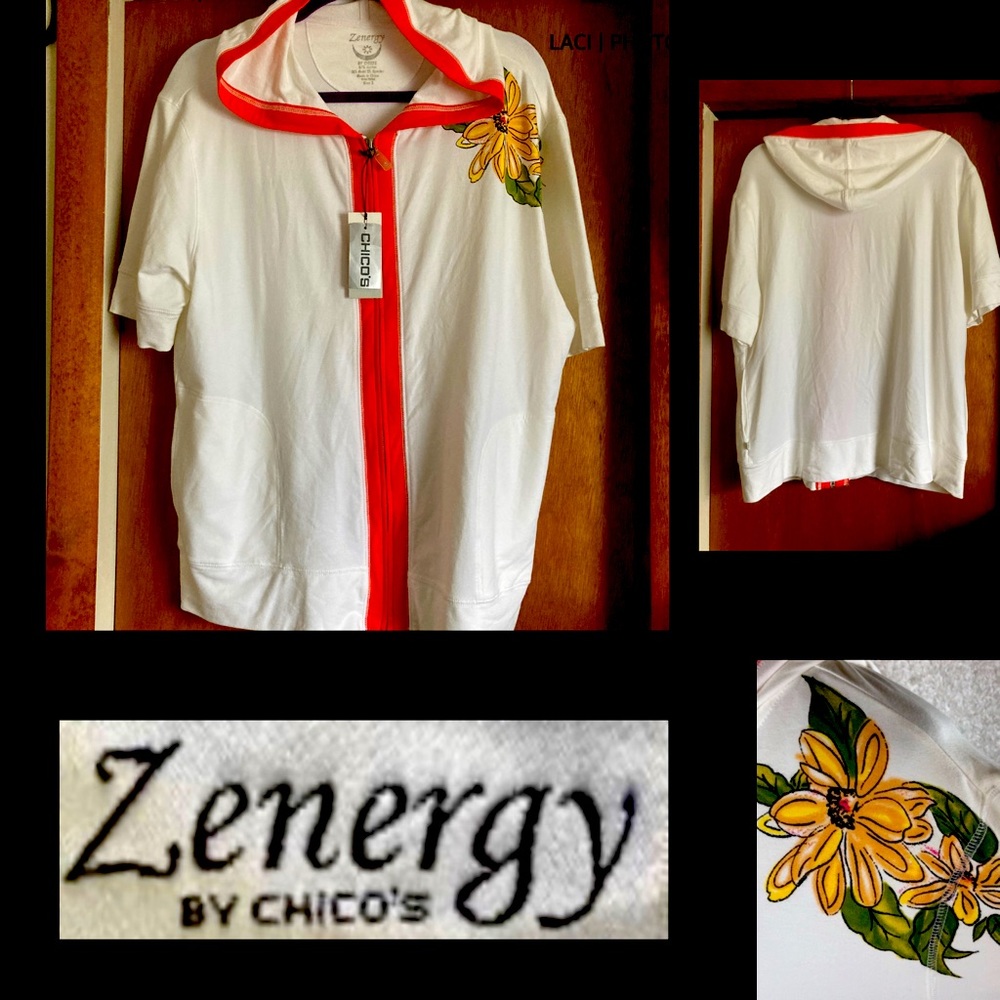 16/18 Asian Bloom Osaka Elbow Jacket Zenergy by Chico’s Size 3